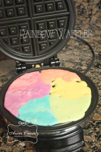 Rainbow Waffles for Slumber Party