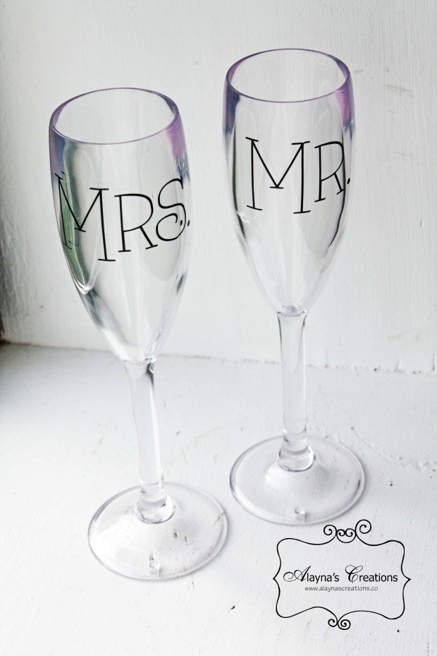 Mr and Mrs Personalized Wine Glasses